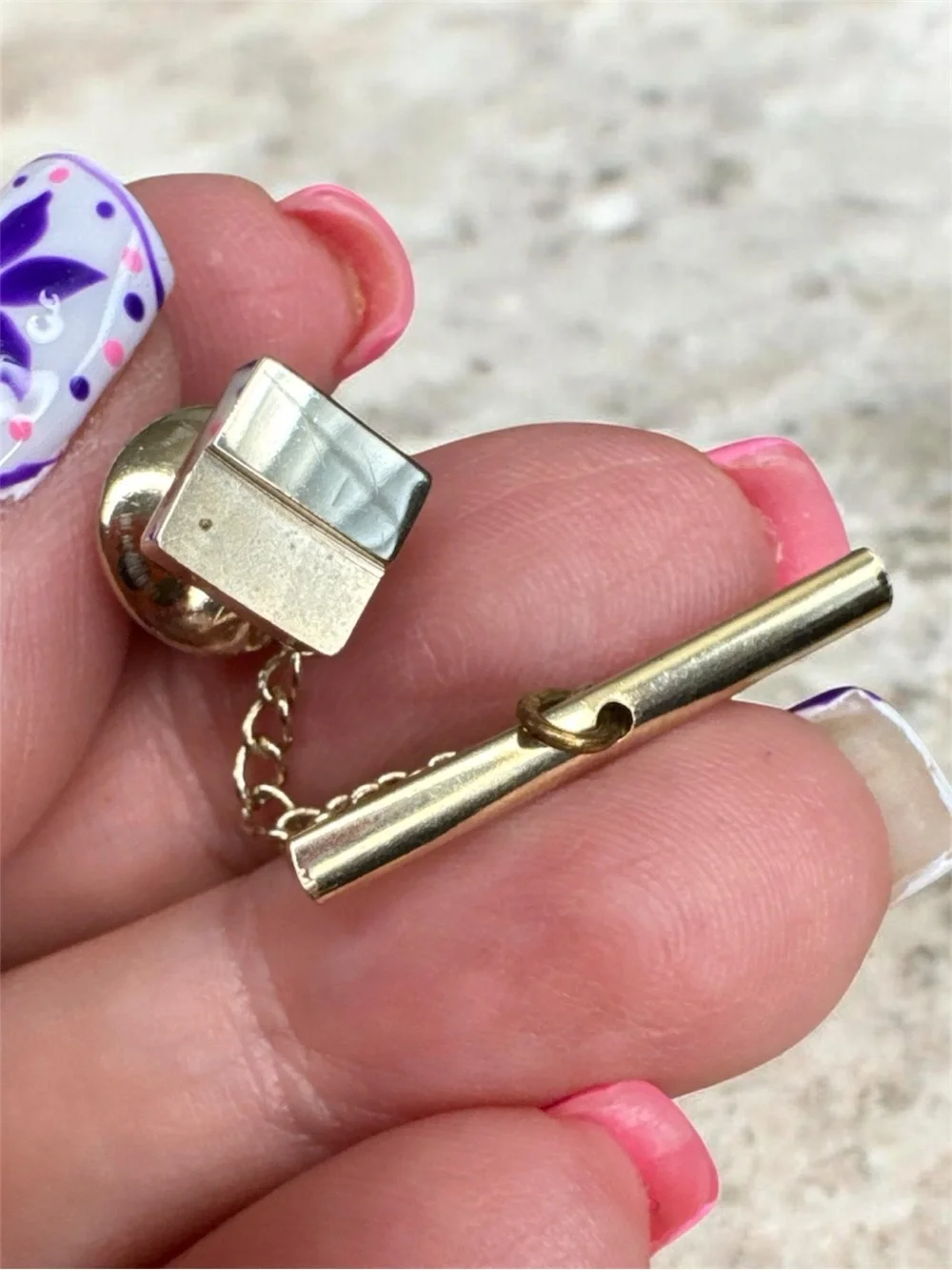 Vintage Gold Tone Cufflinks and Tie Tac set of 3
